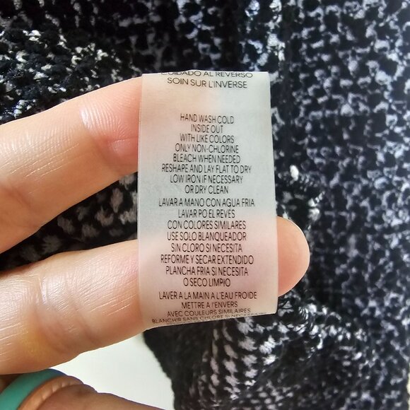 Calvin Klein Textured Dot Knit Tunic Sweater Sz L Cowl Neck Gold Snaps Relaxed - Picture 7 of 12